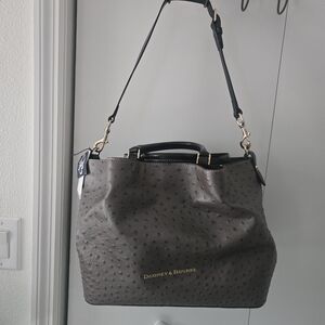 Dooney & Bourke Ostrich Large Bag With Removable Strap